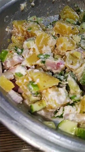 Potato Salad-Simple, creamy & ready in minutes 👆 #glutenfree #desifood #easyrecipe