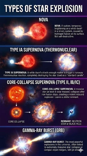 Types of Star Explosion 💥#space #nasa #universe #explore #knowledge #subscribe #like #views #shorts