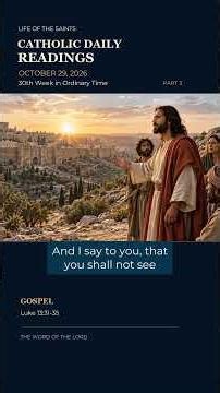 Today's Catholic Mass Readings: Thursday, October 29, 2026 | Part 2 #Shorts