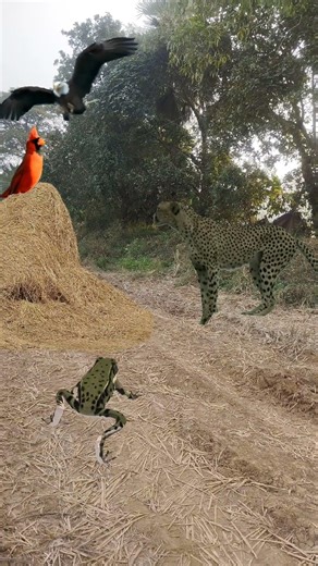 Cheetah Frog Eagle Northern Cardinal #shorts #youtubeshorts #shortsviral