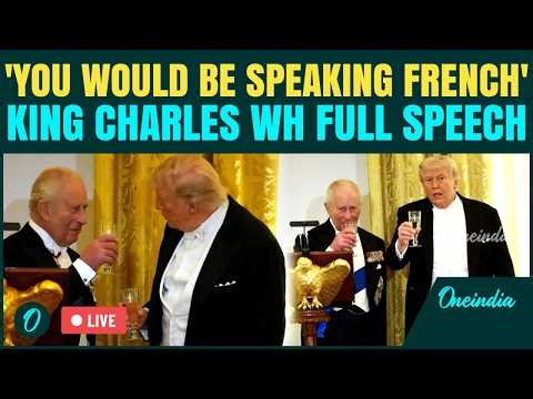 LIVE: King Charles JOKES About Boston Tea Party at Trump Dinner | Crowd BURSTS Into Laughter