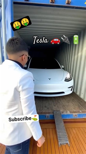 Unboxing a Tesla in the Middle of the Ocean! 🌊🚗 | Most Expensive Delivery Ever? #Tesla #trending