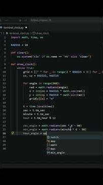 Terminal Analog Clock⏰ in Python #coding #python #pythonprogramming #shorts #programming #animation