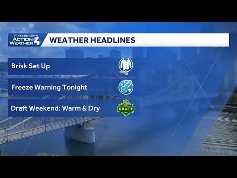 Western PA: Brisk start to the week, Freeze Warning tonight | April 19