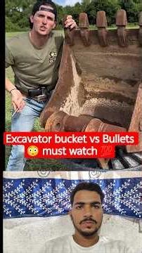 Can an Excavator Bucket Stop a 50 Cal Sniper Rifle?😳 #viral #experiment #trending #shorts