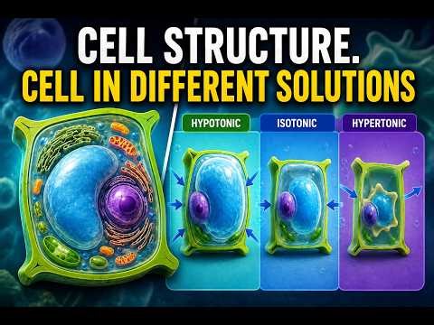 Cell structure.Cell in different solutions.