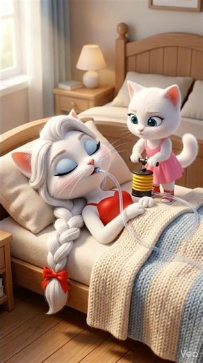 Kind Kitten Pudgy Inflates Mama Cat’s Belly in a Prank… and Gets a Surprise! 🎈 | AI Cat Story