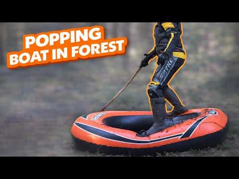 Pop inflatable - Boat in the Woods! 🌲🚤 Inflatable Popping Fun Outdoors!