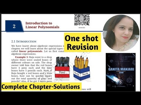 Introduction to linear Polynomial Class 9 Maths Ganita Manjari|Chapter 2 Full Explanation ⚡ One Shot