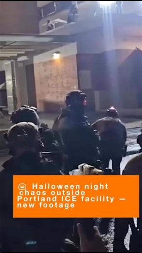 NEW FOOTAGE: Crowds gathered in costume near the Portland ICE facility before things escalated. Police say three protesters were taken into custody after officers moved in to clear the area… Watch the FULL video in the first comment… | The Report Daily