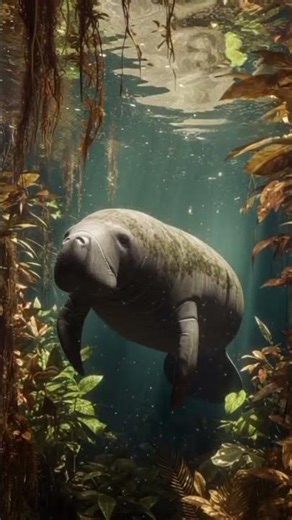 Amazonian Manatee #mamalia #amazon #herbivore #wildlife #shorts #videoshort #youtubeshorts