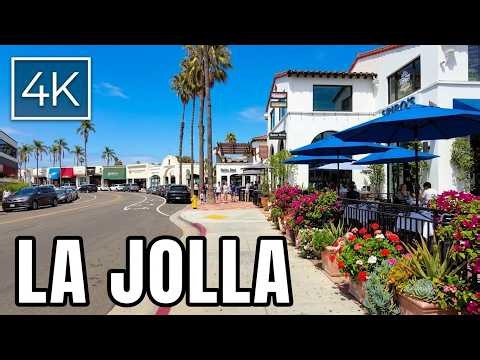 [4K] La Jolla Village - San Diego California - Walking Tour