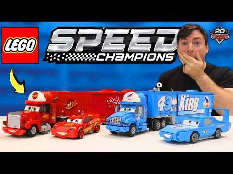 LEGO Speed Champions Cars Gray DINOCO Team Truck AND Trailer Custom Set!