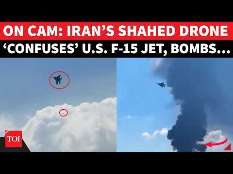 SHOCK VIDEO: American F-15 CHASES, Then FAILS To Shoot Down Iran’s Shahed Drone, MASSIVE FIREBALL…