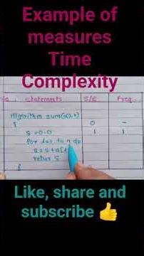 Example of time complexity
