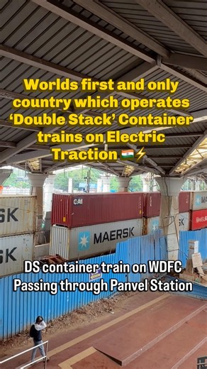 🇮🇳 World’s ONLY Electric Double Stack Container Train | Passing Through Panvel 🚆⚡
