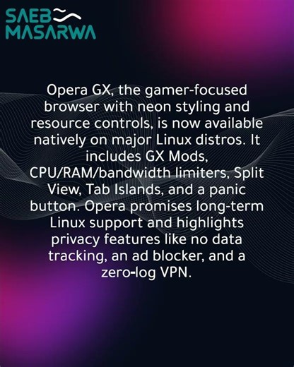 Opera GX gaming browser is now available on Linux systems