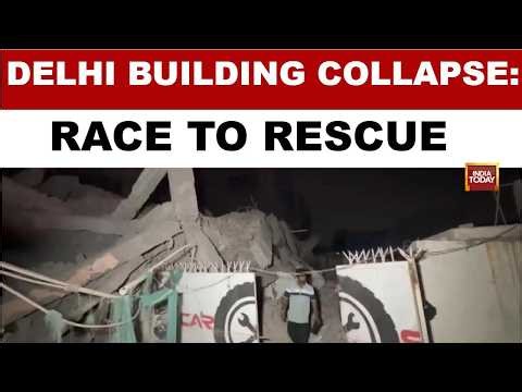 Delhi Building Collapse: Rescue Op Underway After 5-Storey Building Crashes In Mehrauli | Watch