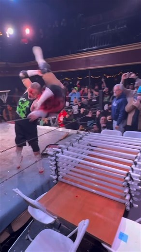 @unfnbelievablex on Instagram: "Video by @johngass of Danny DeManto sending Vixsin through tubes. - ICWNHB90 1/3/2026 #Deathmatch #deathmatchwrestling #ultraviolent #unfnbelievable #prowrestling"