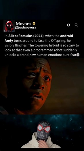 In Alien Romulus (2024), David Jonsson breaks his robot programming out of pure fear