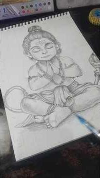 Little Hanuman ji drawing,#shorts #art #drawing #hanuman