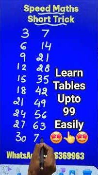 Write All Tables upto 99 II Easiest Trick to Learn Tables II How to Remember Tables #youtubeshorts