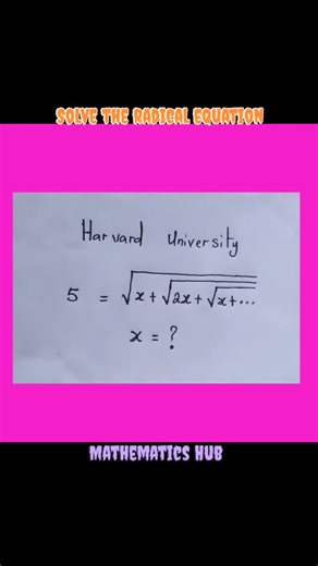 Mathematics Hub on Instagram: "Solve the radical equation #viralreels #viral #maths"