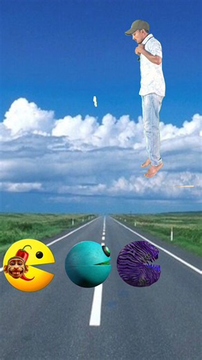 I jump on monster Pac Man vs big monster Pac Man game over #shorts #youtubeshorts #viral #funny #vfx