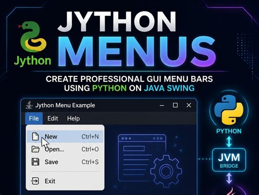 Jython Menus Tutorial – Build Swing GUI Menu Bar, Items & Actions