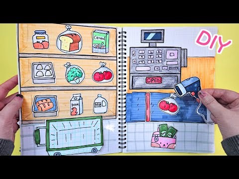 (Tutorial) Grocery Mart #paperdiy #종이놀이 #asmr #식료품점