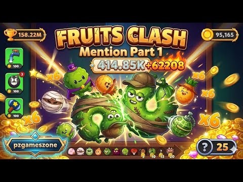 Can I Merge Them All? Fruits Clash Satisfying Gameplay [Part 1] 🚀 | PZGamesZone 🏆 #pzgameszone