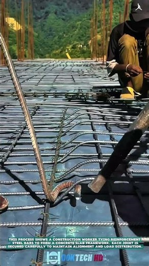 Tying Reinforcement Steel Bars for Concrete Slab - Satisfying jobs and machinery in the world