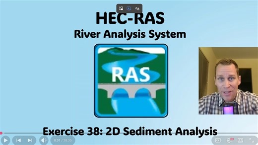 HEC RAS Exercise 38 - 2D Sediment Analysis