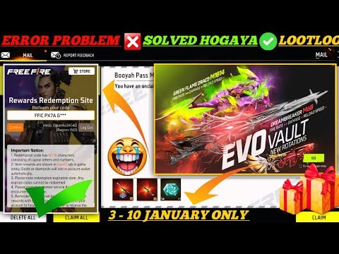 FREE FIRE REDEEM CODE TODAY JANUARY REDEEM CODE FREE FIRE | FF REDEEM CODE TODAY 4 JANUARY 