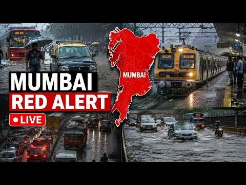 Mumbai Rain Updates LIVE: Red Alert, Heavy Rain Batters City | Waterlogging, Traffic & Train LIVE
