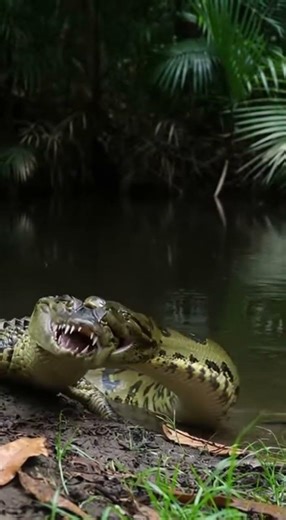Anaconda vs Crocodile | Deadly Amazon River Battle #wildlife #nature #amazon