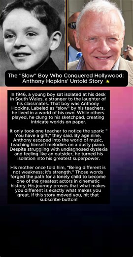 The "Slow" Boy Who Conquered Hollywood: Anthony Hopkins' Untold Story 🌟