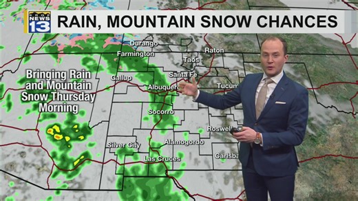 Rain, mountain snow moves into parts of New Mexico to start the new year