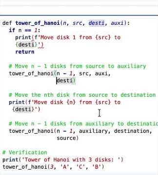 Python Program for Tower of Hanoi with 3 disks using Recursion