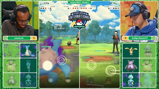 INSANE catch from Golfprofessor27 to save Grumpig!He takes the match off a well planned Dynamic Punch onto Shadow Lapras 👊#PokemonGO