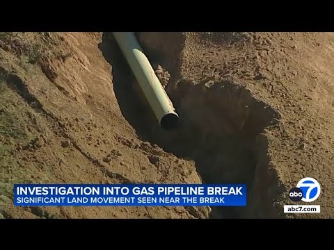 Investigation continues into massive gas line break; land movement seen nearby