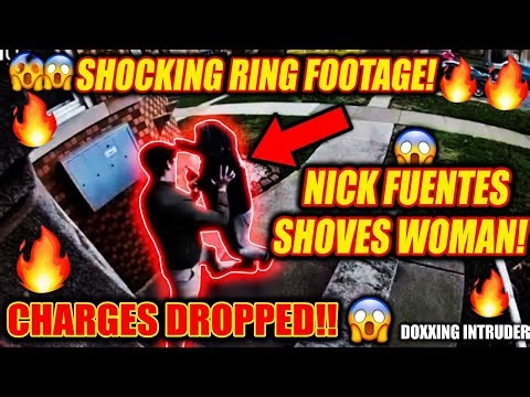 Nick Fuentes CAUGHT on RING Camera SHOVING Woman After Doxxing – Battery Charges DROPPED!