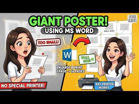 How To Print Enlarge Images Into Multiple Pages In Microsoft Word For Poster Printing