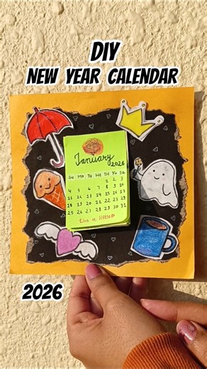 New Year Calendar DIY with Sticky Notes 😍 #shorts #diy #craft #calendar