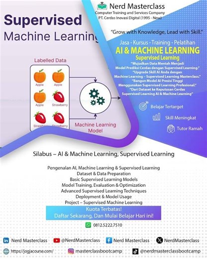 📢 Jasa – Kursus – Training – PelatihanAI & Machine Learning – Supervised Learning Masterclass