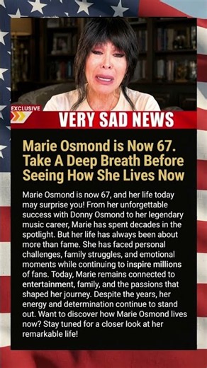 Marie Osmond at 67: Her Life Today Will Leave You Amazed!