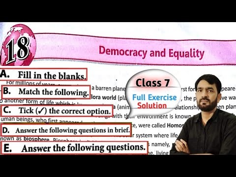 DAV Class 7 Sst Chapter 18 Democracy And Equality Full Exercise Solution With Question Answer D E 