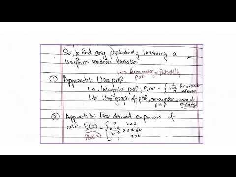 Common Continuous Random Variables | Uniform Random Variable