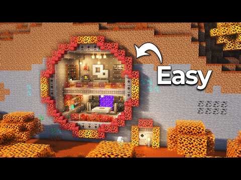 ⛏️ Minecraft :: How to build a Dappled Forest Mountain Base 🍁 [마인크래프트 얼룩덜룩한 가을 숲 속 절벽집짓기 건축강좌]
