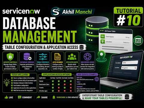 🎯 ServiceNow Tutorial #10 | Database Management – Table Configuration